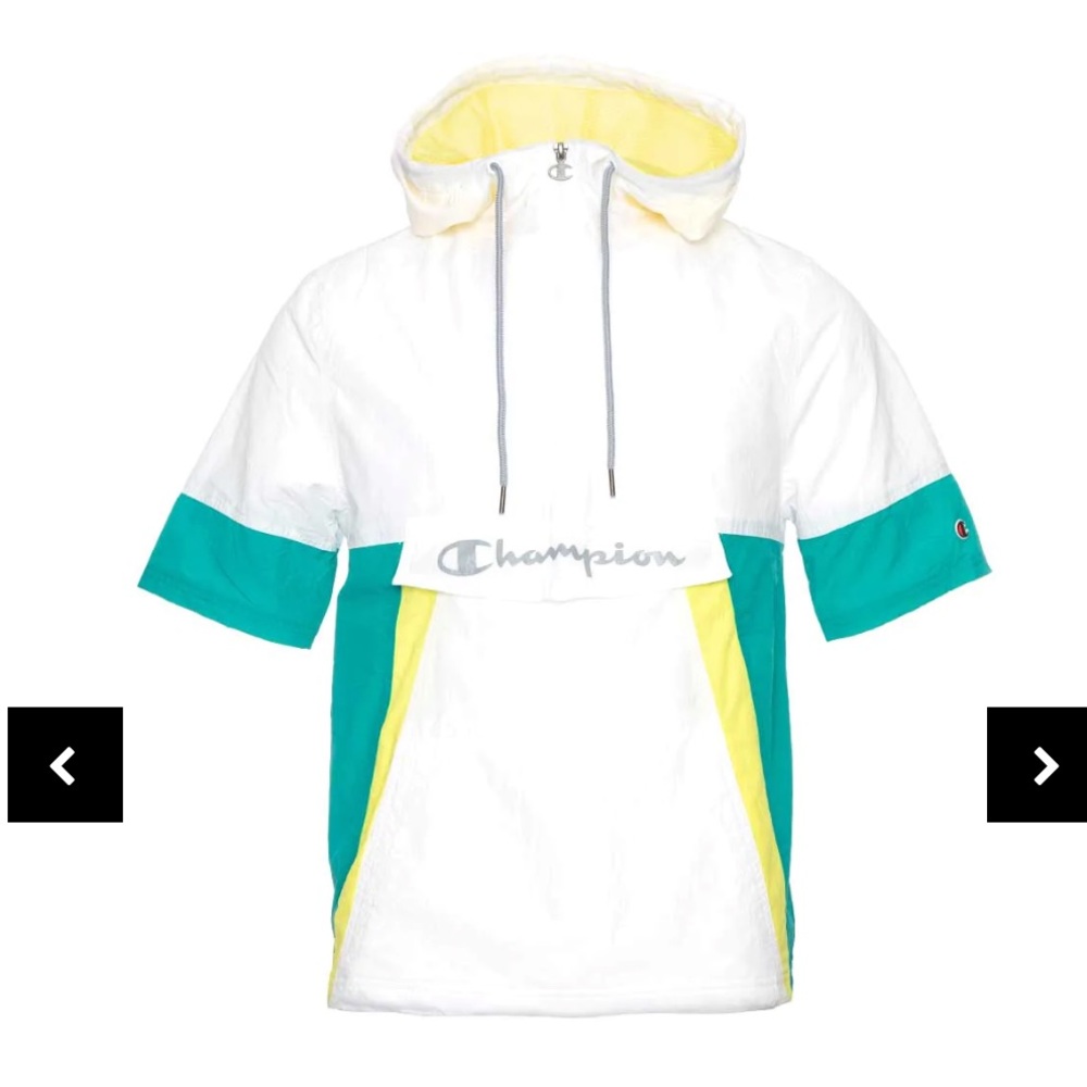 Champion Short Sleeve Quarter Zip Windbreaker Hoodie - Picture 2 of 8